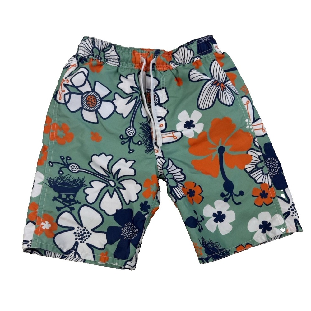 Wes and Willy Hawaiian Swim Trunks Youth Boys Size 7